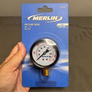 Merlin Air Pressure Gauge 160 Max PSI NPT-1/4”